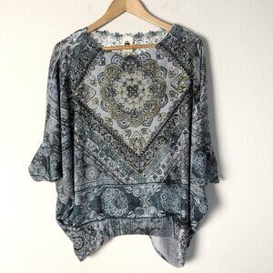 Vintage 90s Y2K S-Twelve Embellished Pullover Tee Womens Large Grunge Dark Fairy